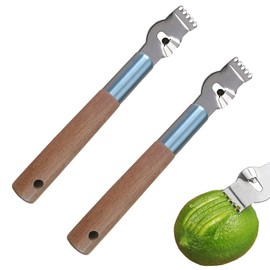 2Pcs Lemon Zester Tool Citrus Peeler Zester Grater with Handle Stainless Steel Fruit Grater Peeling Knife With Wooden Handle Multipurpose Kitchen Gadgets Bar Accessories