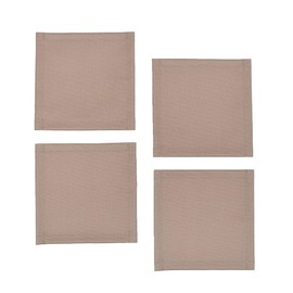 Style Decor W3003510 Coasters, Laminate, Fashionable, Cloth, Set of 4, Washable, Northern Europe, Solid Ox, Sand Beige