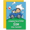 Son Driving Test Pass Congratulations Card - Medium Sized Card