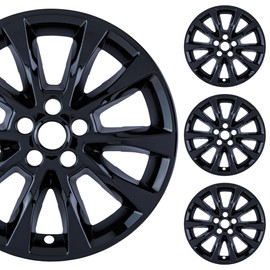 PACRIM 17" Gloss Black Wheel Skin Set Made for Ford Fusion SE (2017-2018) | Durable ABS Plastic Cover Hubcap | Fits Directly Over OEM Wheel