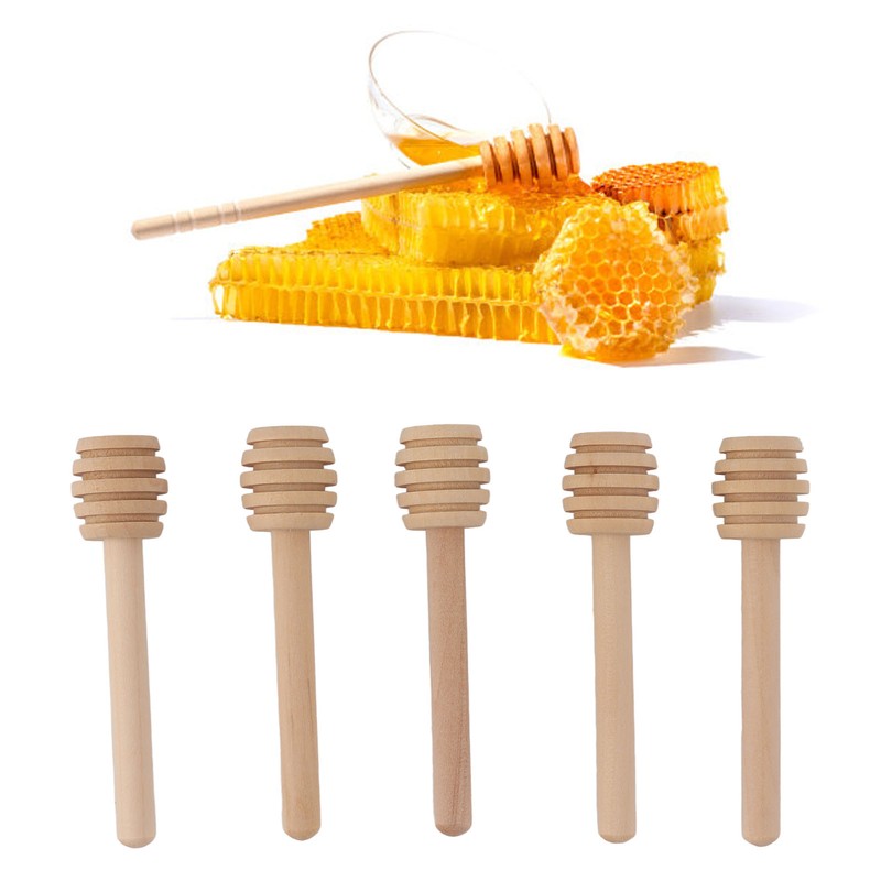 50pcs Honey Dipper Wooden Multipurpose Mini Honey Stirrer Stick for