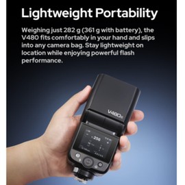 Godox V480 N V480-N TTL Flash for Nikon, 650 Full Power Flashes,2.4G Wireless 1/8000s HSS, 1.7s Recycle Time, 10 Levels LED Light