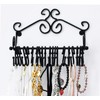 ARAD Scrollwork Design Wall Mounted Black Metal Jewelry Storage Organizer
