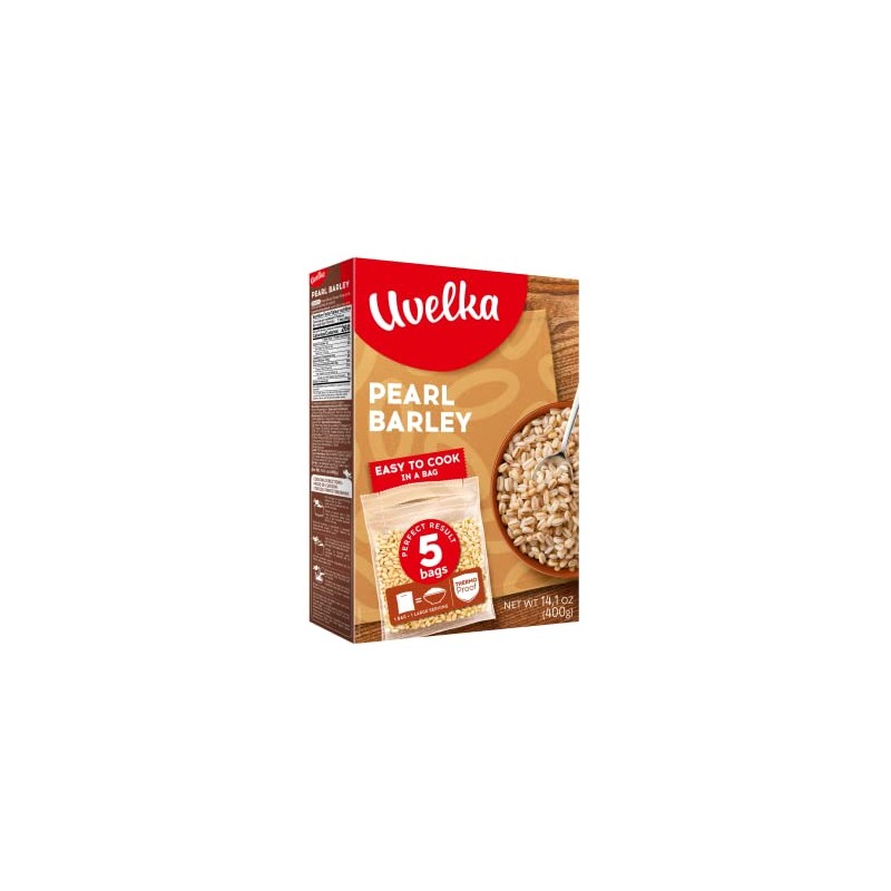 Uvelka Pearl Barley Boil-in-bag Cereals - 5x80g/14.1oz, Pack of 1