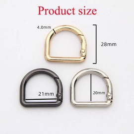 LALOCAPEYO 4PCS Metal Tiny Keychain Spring D Rings Hook,Hand DIY Accessories, for Car Keyring, Backpack Clips,Etc (Light gold)