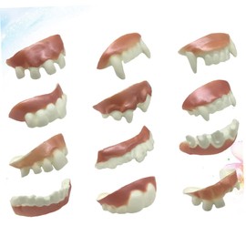 WOONEKY Moldable Fake Teeth Dentures Cover Teeth Spoof Tooth Set for Model Role Playing Random Style