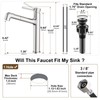 Vessel Sink Faucet with Pull Out Sprayer, Hurran Tall Bathroom