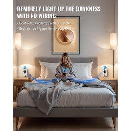 Black Remote Control Outlet Plug, WILAWELS Wireless Light Switch, On Off Remote Switch Outlet for Lights, Lamps, Home Appliance, 100ft RF Range, No Wiring, FCC Listed (1 Controller + 2 Outlets)