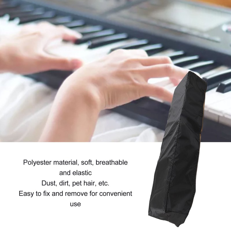 Piano Keyboard Dust Cover Waterproof Breathable Stretchy Black Electric Piano