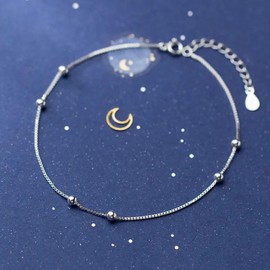 925 Sterling Silver Adjustable Anklet - Flexible Ankle Bracelet (Balls Chain)
