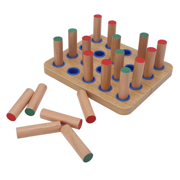 20-Hole Wooden Pegboard for Finger Dexterity Exercises,Easy Grip Pegs and