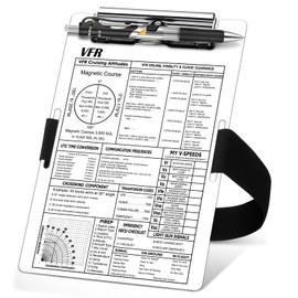 Feifeiya Aluminum Pilot Kneeboard VFR Aviation Kneeboard Knee Boards Pilot Notepad Pilot Writing Board with Pen Holder and Elastic Strap for Pilots Writing Gifts (White,9.61 x 6.42 Inch)