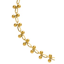 Purelei® Terra Bracelet - Filigree Bracelet with Shiny Metal Balls - Gold-Plated Stainless Steel - Adjustable 16-20 cm - Gold/Silver/Rose Gold, One size, Stainless Steel, Agate