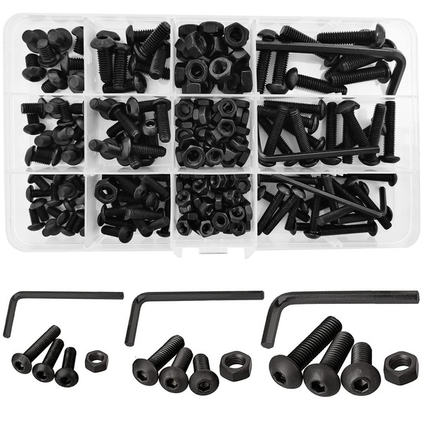 219 Pcs Round Head Nuts and Bolts M4 M5 M6