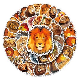 50 Pcs Lion Stickers,Lion Graffiti Stickers,Vinyl Waterproof Sticker for Kids Teens Girls,Phone Laptop Water Bottles Skateboard Computer Scrapbook Luggage Guitar Car Gifts Sticker