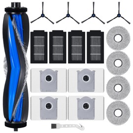 Fixbetter Accessory Set Replacement for Ecovacs Deebot T50 Omni / T50 Pro Omni robot Vacuum Cleaner, 1 Roller Brush, 4 Filters, 4 Wipes, 4 Dust Bags, 4 Side Brushes Spare Parts