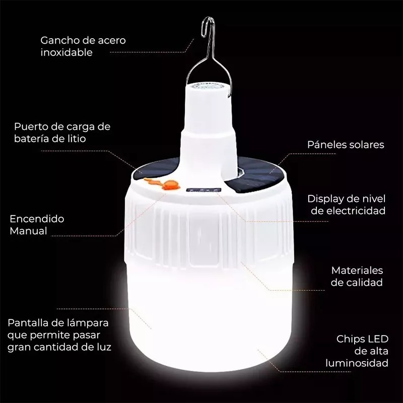 Best Linterna Camping Led Solar Super Brillante Tactica Portatil