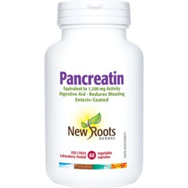 New Roots Pancreatin Equivalent to 1,300mg, 60 Vegetable Capsules