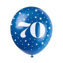 Assorted Colors Number 70 Latex Balloons (30cm) - Perfect for Milestone Celebrations & Party Decor - 5 ct