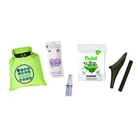 SHEWEE Flexi Travel Pack - Includes Reusable Pee Funnel, Peebol Pocket Sized Toilet, Hand Sanitiser and Dry Bag (NATO Green)