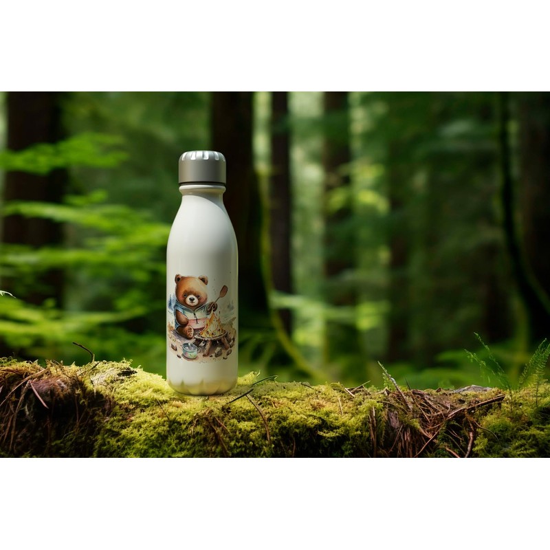 MAXIKIWI - Einwandige Wasserflasche mit Schraubverschluss, nicht isoliert, leichtes Aluminium,