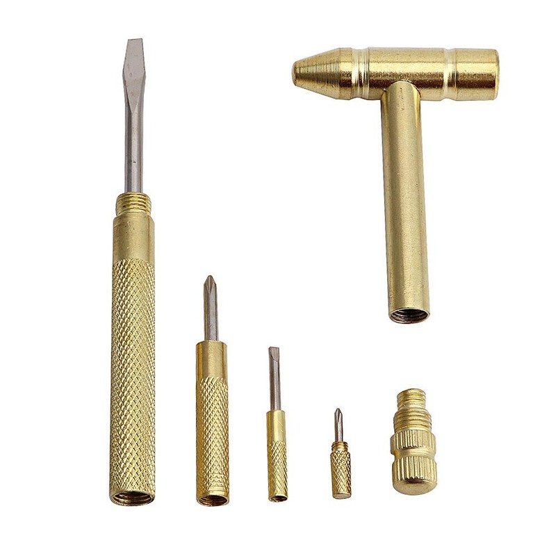 Kinobo 6 in 1 Mini Multifunction Copper Hammer & Screwdriver