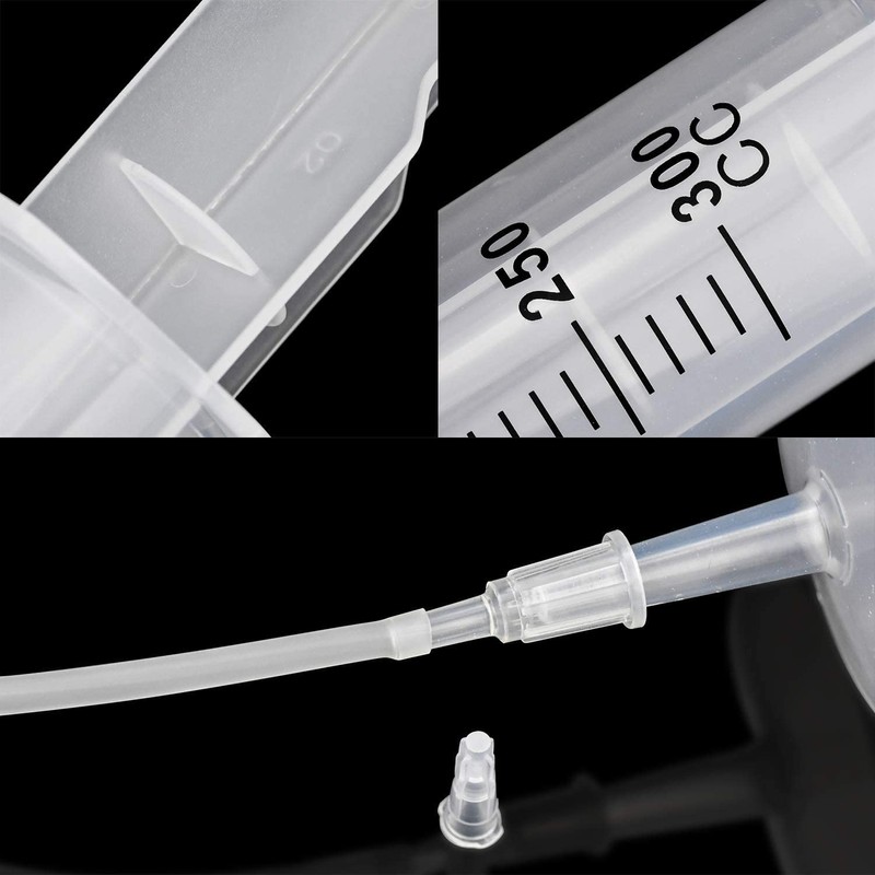 MOTUO 300ml Large Syringe with 130cm Tube Plastic Measuring Syringe