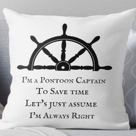 FaceYee Funny Pontooning Boating Pillowcases Pontoon Captain Pillowcovers Linen Removable Two Side Invisible Zipper Color:Pontoon Captain