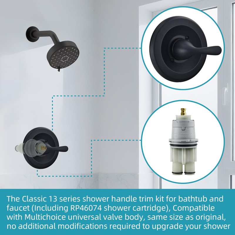 Replacement for Delta Classic 13 Series Single-Function Shower Handle Trim