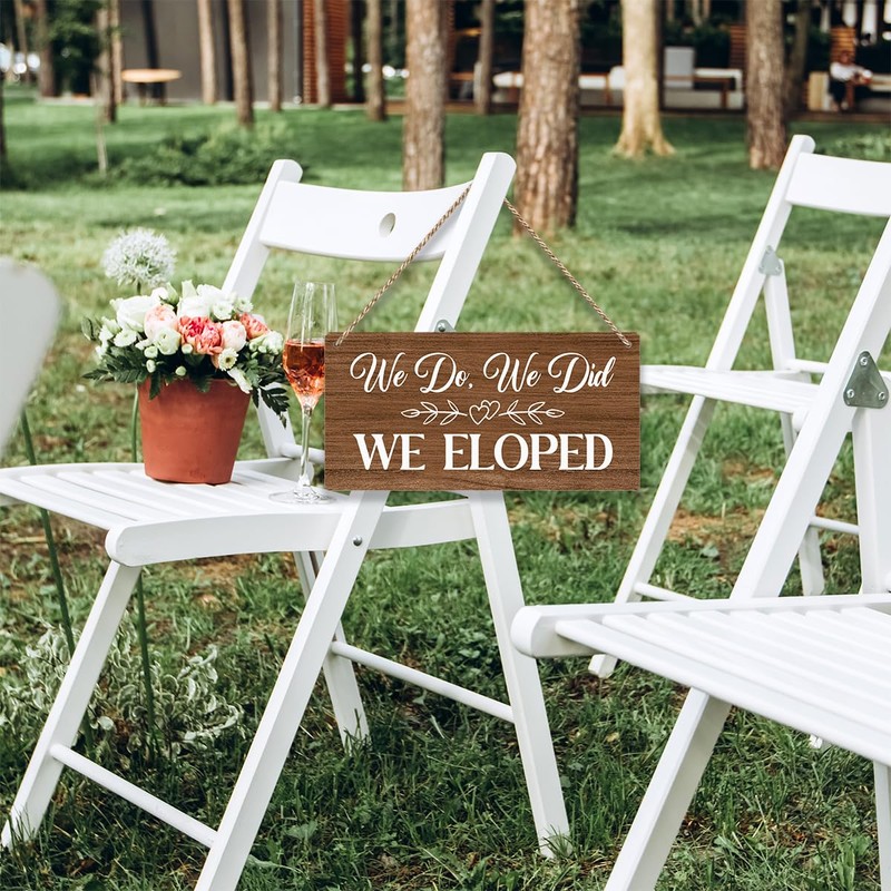 We Eloped Rustic Wall Hanging Wedding Decor Accessories Stuff for