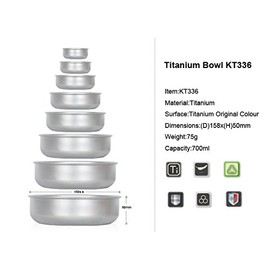 Keith Titanium Camping Bowls 300ml - 900ml for Camping Outdoor Activities 700ml