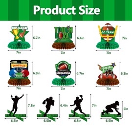 WEEPA 14 Pieces Football Party Decorations Football Honeycomb Table Centerpiece Football Table Decorations Football Party Centerpiece for Sports Football Theme Party Supplies
