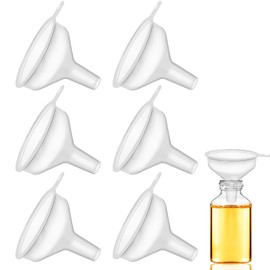 SBYURE Small Funnels 6 Pack Mini Clear Funnel Easily Transfer Liquids Granules Powders Funnels Narrow Neck Water Bottle for Filling Small Bottles,Liquids, Powders Capsule