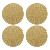 sourcing map 4 Pcs Round Braided Placemats, 7.9" Woven Placemats