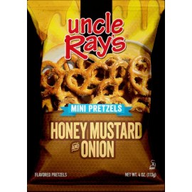 Uncle Ray's Honey Mustard & Onion Pretzels, 4 oz (Pack of 12)