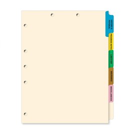 Doctor Stuff - Stock Medical Chart Dividers, 65 Sets of 6 Popular Healthcare Index Tabs, Side Tab, 9" x 11", File Folder Organizer for Nursing Patient Charts and Medical Records