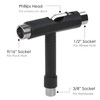 TRIXES Black 5 Way Scooter/Skateboard/Longboard Tool with Key Turner