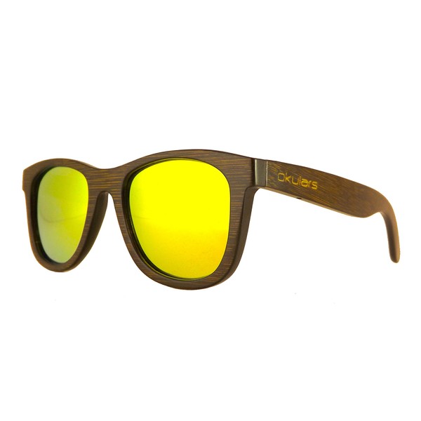 Okulars® Dark Bamboo Wooden Sunglasses for Men and Women, Handmade,