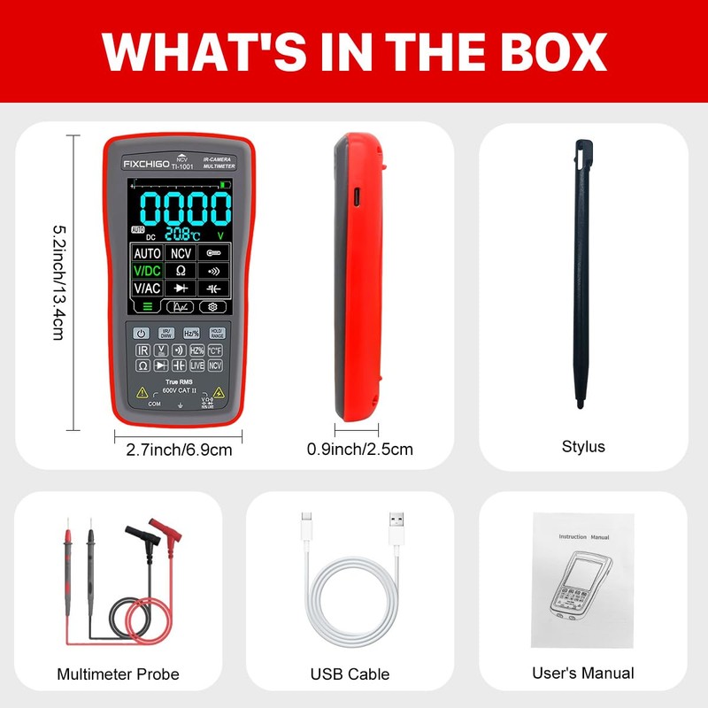 FIXCHIGO 2 in1 Thermal Imaging with 10000 Counts Multimeter Function