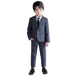 LOLANTA Kids' Formal Suit, Boys, Checkered Pattern, 2-Piece Set, 4-Piece Set, School or Kindergarten Entrance/Graduation Ceremony, Recital, Shichi-Go-San, Weddings, Menswear, 2–18 Years (90–170 cm),