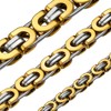 ChainsHouse Men 18K Gold Plated 6mm Wide Byzantine Link Chain