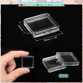 uxcell 20 Pcs 25mm Silver Dollar Coin Holders, Plastic Coin Capsule Covers Acrylic Clear Square Coin Collection Supplies Container for Silver Coin Protectors or NFC Tag