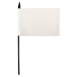 AZ FLAG RACE OFFICER WHITE TABLE FLAG 5'' x 8'' - RACING DESK FLAG 21 x 14 cm - Black plastic stick and base
