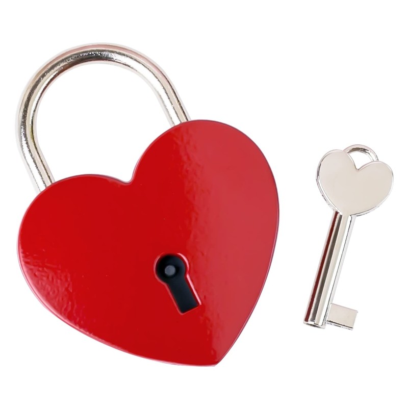HMF Mini Decorative Padlock with Key in Heart Shape |