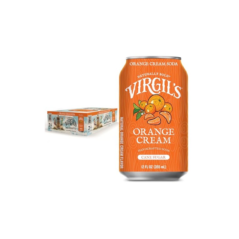 Virgil's Handcrafted Orange Cream Soda - Zesty Bold Flavor -