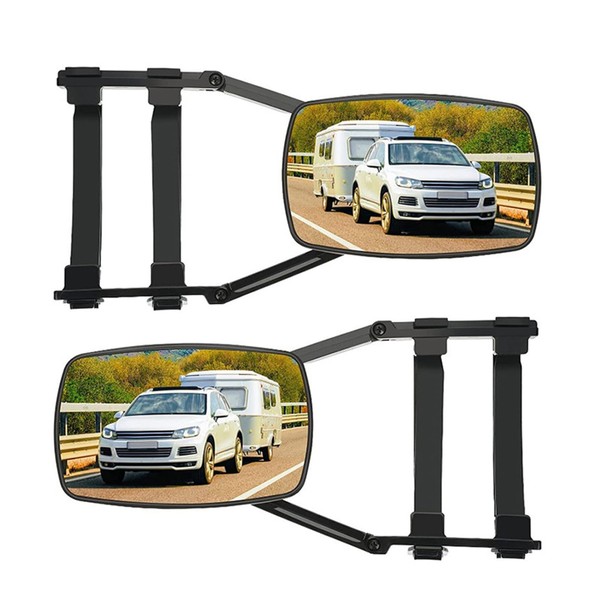 Pack of 2 Caravan Mirrors, Car Towing Mirrors, 360 Degree Rotation Wing Mirror, Extended Car Rear View Mirror for Most Cars, Trucks, SUVs, Caravans, Trailers