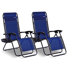 SereneLife Zero Gravity Lounge Chair, Navy Blue