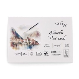 SM.LT Watercolour Postcard Pad with White 300gsm Paper 20 Sheets PC-20(300)/FSC