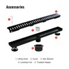 SaniteModar Linear Shower Drain, 36 inch Black Shower Drain with