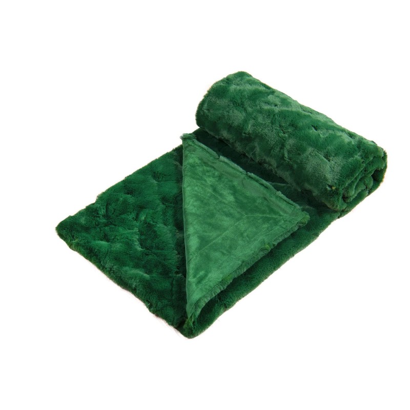 BYTIDE Jacquard Rabbit Faux Fur Plush Textured Throw Blankets with